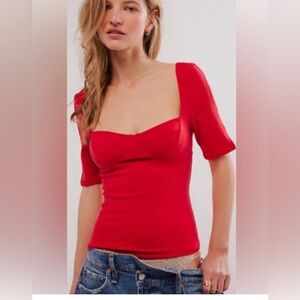 Free People NWT Red Top